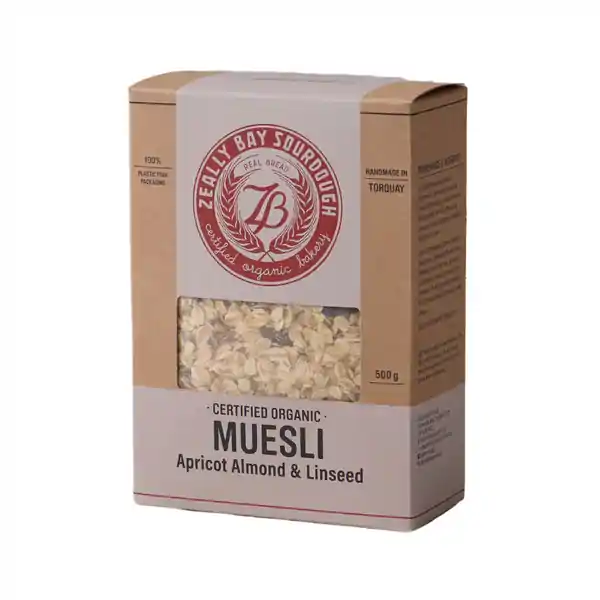 Zeally Bay Sourdough Certified Organic Muesli - Apricot Almond & Linseed 500g (12)