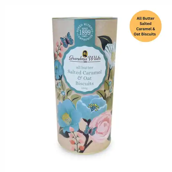Grandma Wild's Floral Botanical Tube All Butter Salted Caramel & Oat 150g (12)