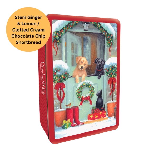 Grandma Wild's Embossed Puppies at the Door Tin 300g (6)