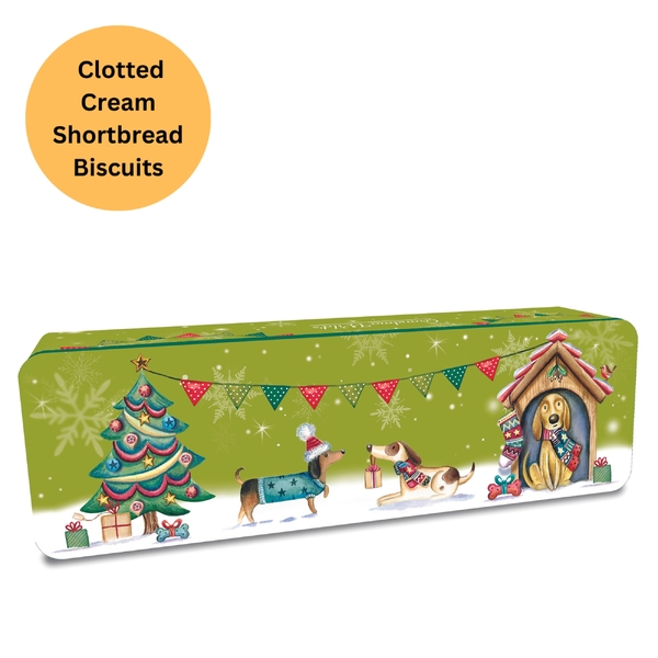 Grandma Wild's Embossed Christmas Dogs Party Tin 200g (9)