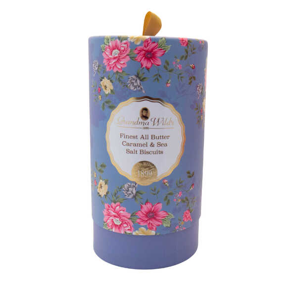 Grandma Wild's - Victorian Floral Buttery Salted Caramel Biscuit Tube 150g (12)