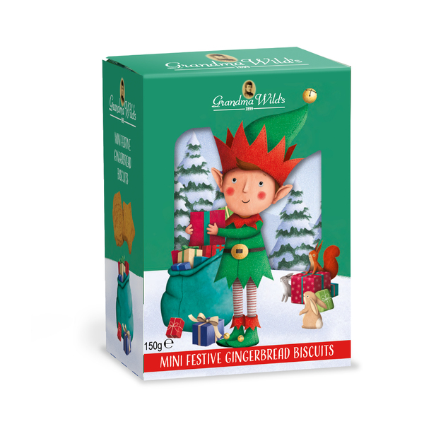 Grandma Wild's 3D Helpful Elf Box Mini Festive Gingerbread 150g (12)