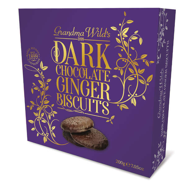 Grandma Wild's Dark Chocolate Ginger Gift Box Biscuits 200g (10)