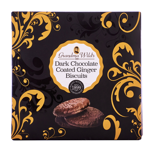 Grandma Wild's Dark Chocolate Ginger Gift Box Biscuits 200g 