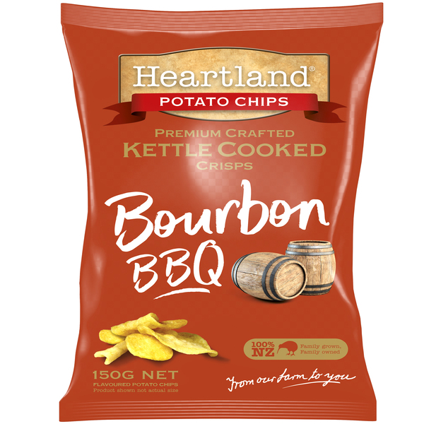 Heartland Kettle Cooked GF Chips - Bourbon BBQ 150g