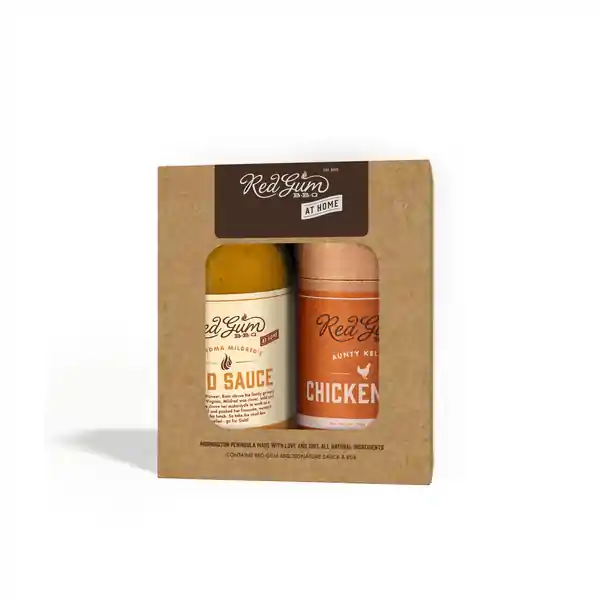Red Gum BBQ Small Rub / Small Sauce Gift Pack - Gold Sauce + Chicken Rub 350g (8)