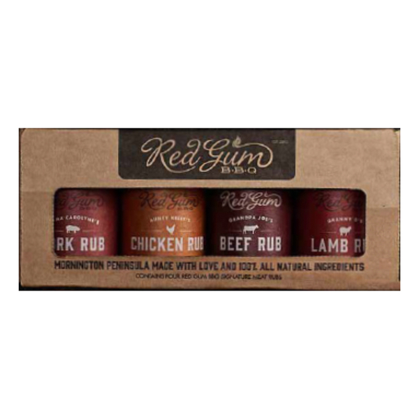 Red Gum BBQ Meat Rubs Gift Box 4 x Small Rubs 310g (6)
