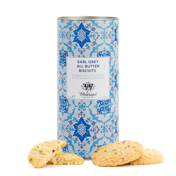 Whittard TD Biscuits - Earl Grey All Butter Biscuits Tube 150g (12)