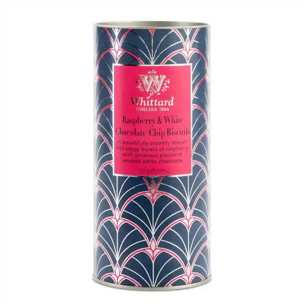 Whittard Raspberry & White Chocolate Biscuit Tube 150g (12)