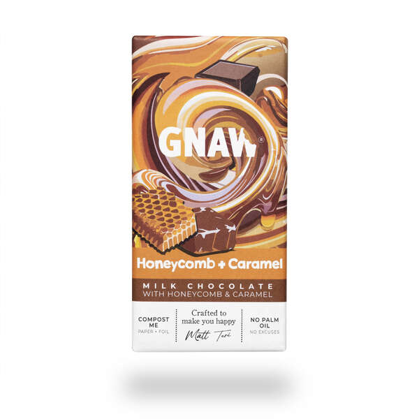 GNAW Honeycomb & Caramel Milk Chocolate 80g (15)
