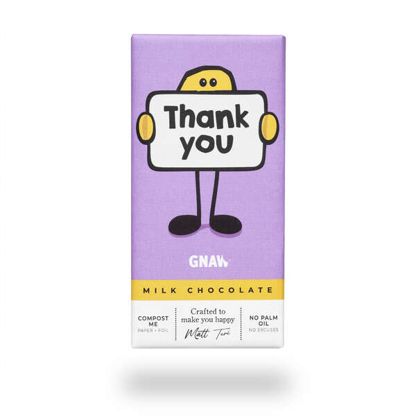 GNAW Thank You Milk Chocolate 80g (15)