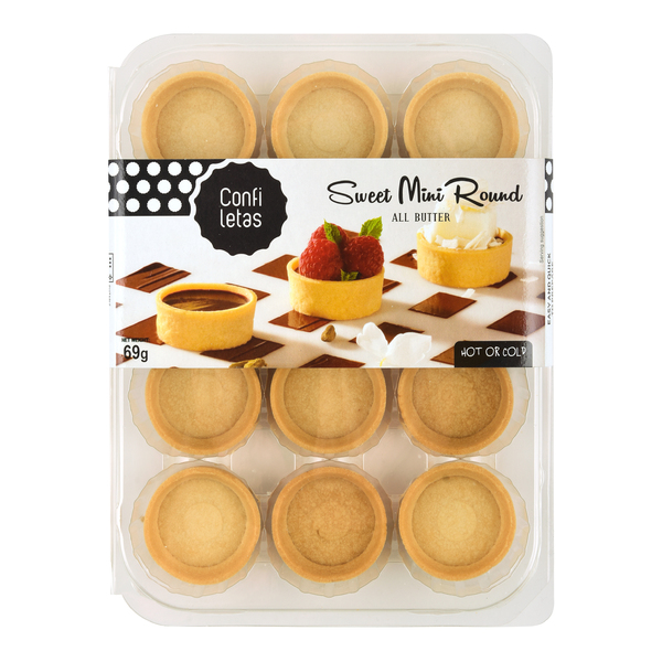 Confiletas Mini Sweet Round Pastry Cases x 12 69g 