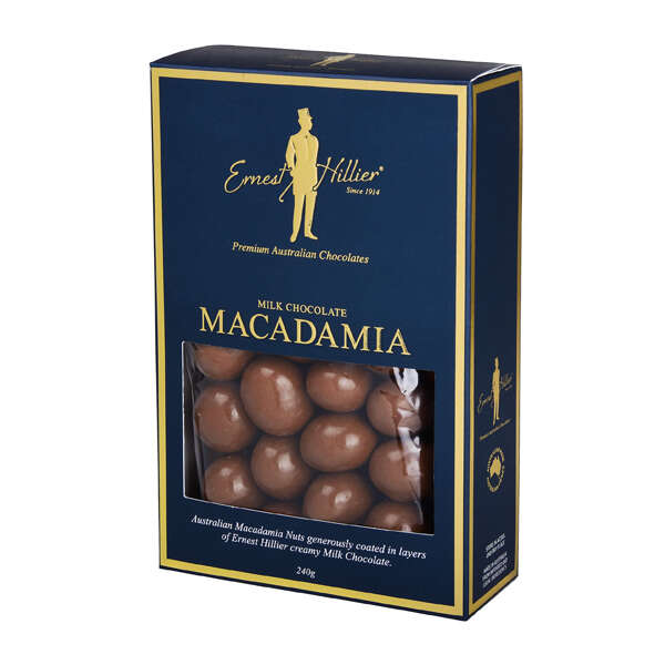 Ernest Hillier Milk Chocolate Macadamias - Box 240g