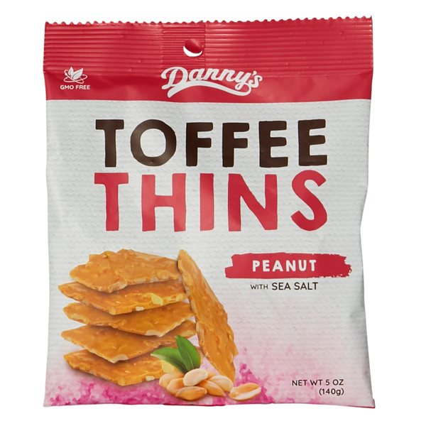 Danny's Toffee Thins - Peanut & Sea Salt 140g