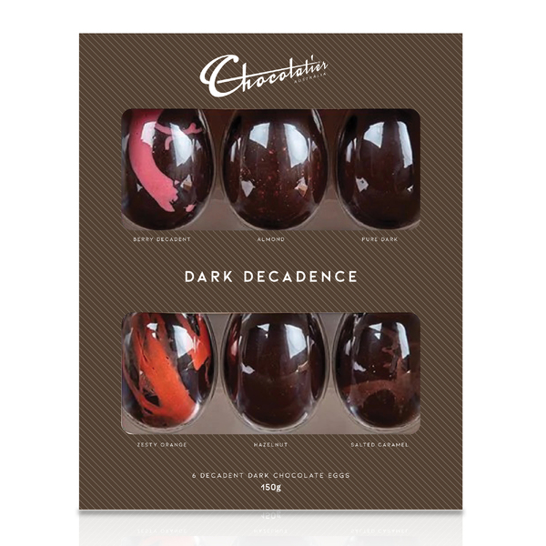 Chocolatier Decadence Dark Egg Selection 6 Pack 150g (12)