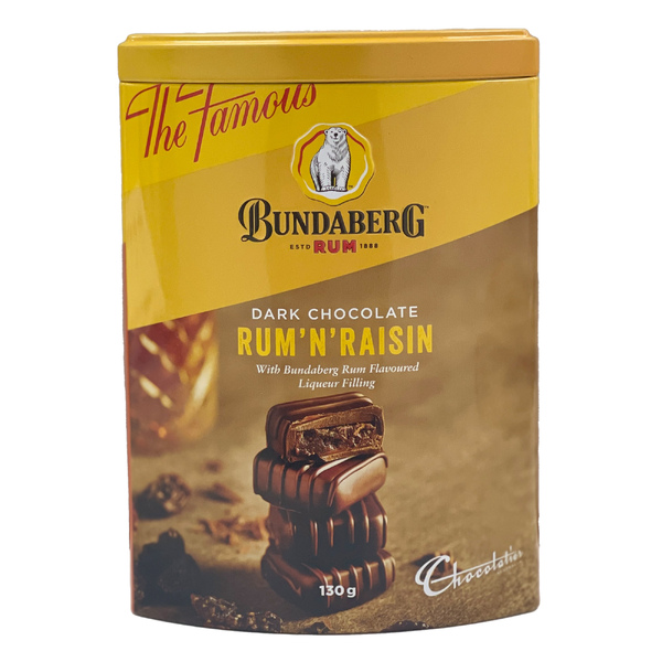 Limited Edition Chocolatier Bundaberg Rum Truffles Tin 130g (12)