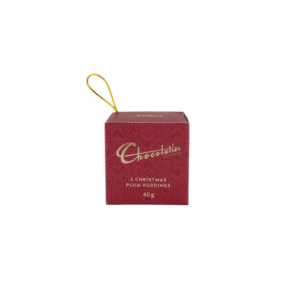Chocolatier 3 Christmas Plum Puddings Cube 40g (24)