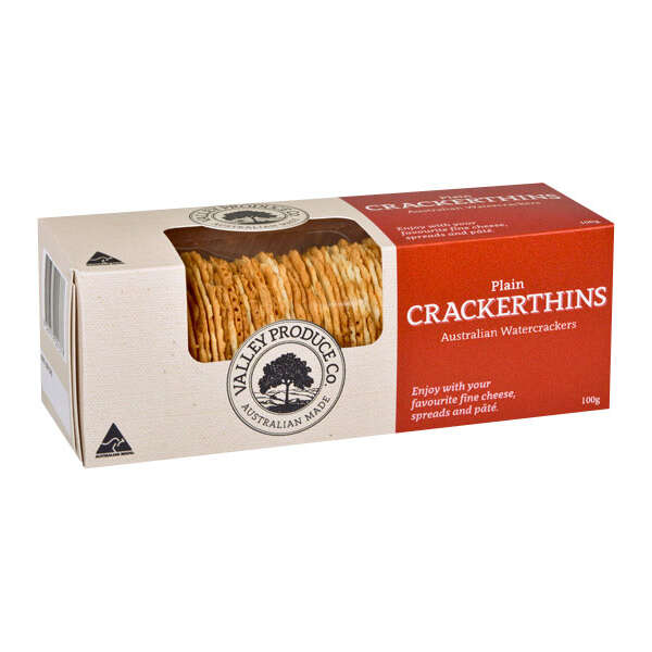Valley Produce Company Crackerthins Plain 100g 
