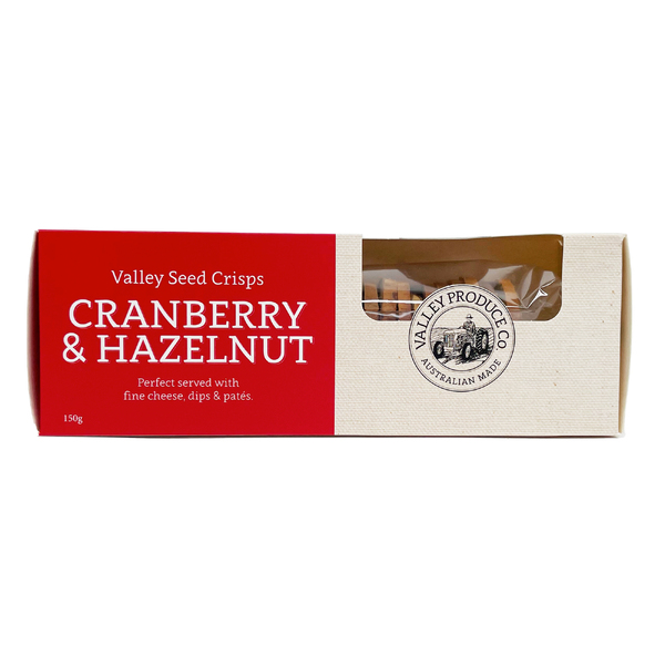 Valley Seed Crisps Cranberry Hazelnut 150g (12)