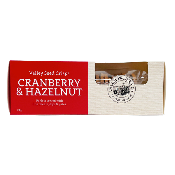 Valley Produce Company Valley Seed Crisps Cranberry & Hazelnut 150g 