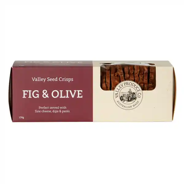 Valley Seed Crisps Fig & Olive 150g (12)