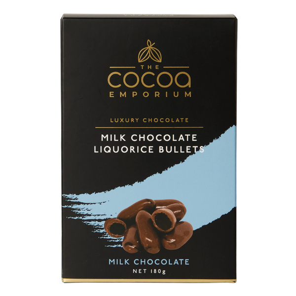 TCE Milk Chocolate Liquorice Bullets 180g (12)