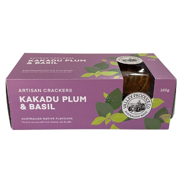 VPC Native Artisan Crackers - Kakadu Plum & Basil 100g (12)