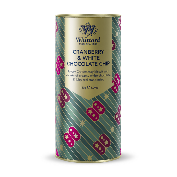 Whittard of Chelsea Christmas 2025 Cranberry & White Chocolate Biscuit Tube 150g (12)