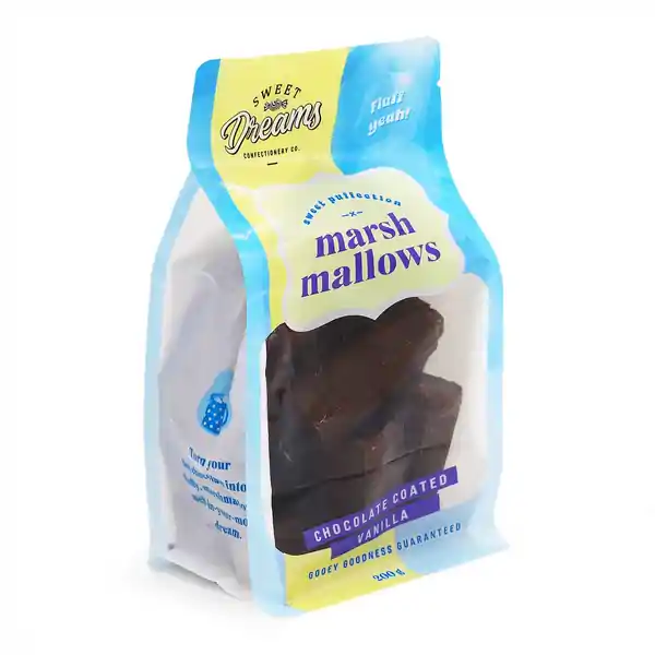 Sweet Dreams Confectionery Co. Marshmallow Pouch Chocolate Coated Vanilla 200g (10)