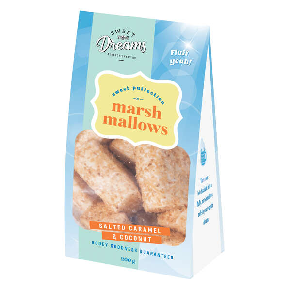 Sweet Dreams Confectionery Co. Marshmallow Pouch Salted Caramel & Coconut 200g (10)