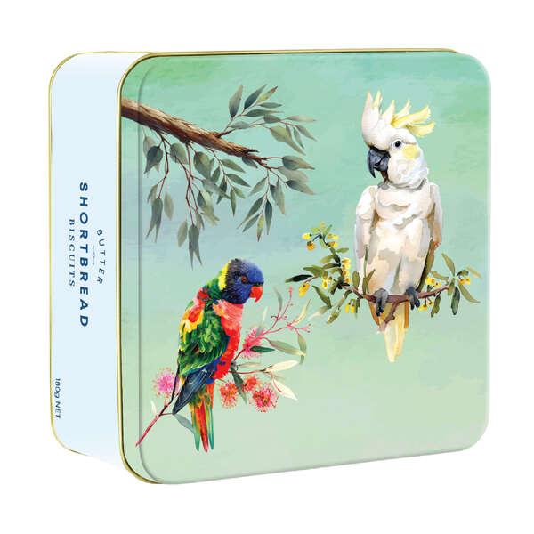 VPC Shortbread Tin - Aussie Birds Cockatoo 180g (12)