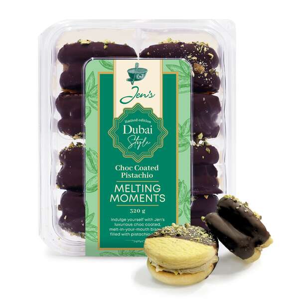 Jen's Limited Edition Dubai Style Choc Coated Pistachio Melting Moment 320g (12)