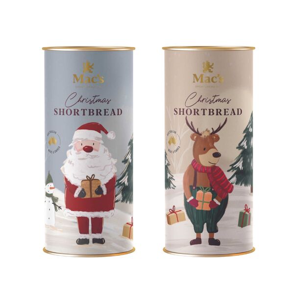 Mac's Traditional Christmas Shortbread Tubes 180g (Assorted)