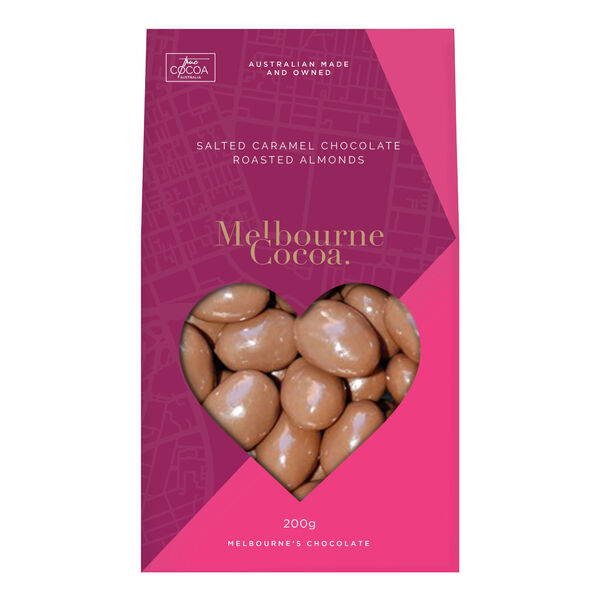 Melbourne Cocoa Pink Salted Caramel Choc Roasted Almonds