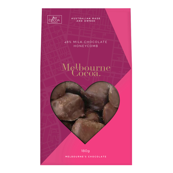 Melbourne Cocoa Pink 48% Milk Chocolate Honeycomb