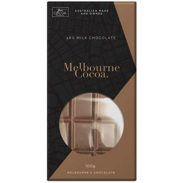 Melbourne Cocoa - 48% Milk Chocolate Bar 100g