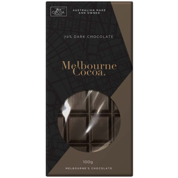 Melbourne Cocoa - 70% Dark Chocolate Bar 100