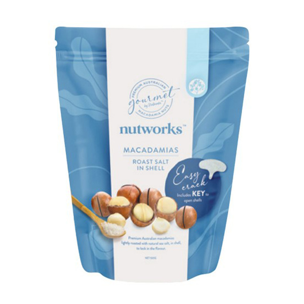 Nutworks Roast Salt Nut in Shell Macadamias SUP 200g (12)