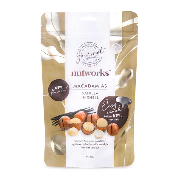 Nutworks Easy Crack's Vanilla Nut in Shell Macadamias SUP 200g (12)