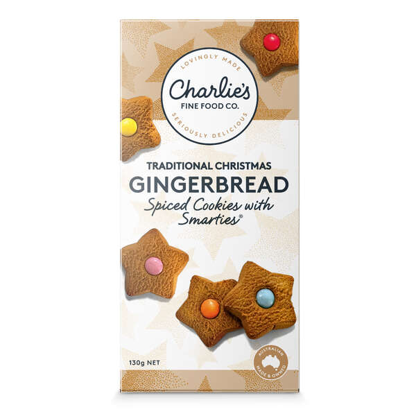 Charlies Fine Food Xmas Gingerbread Xmas Stars 130g (12)