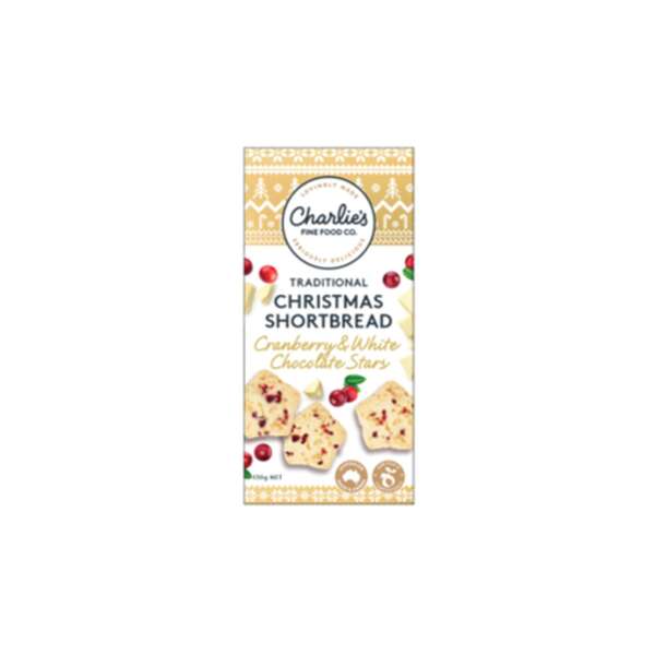 Charlie's Xmas White Chocolate Cranberry Stars 130g (12)