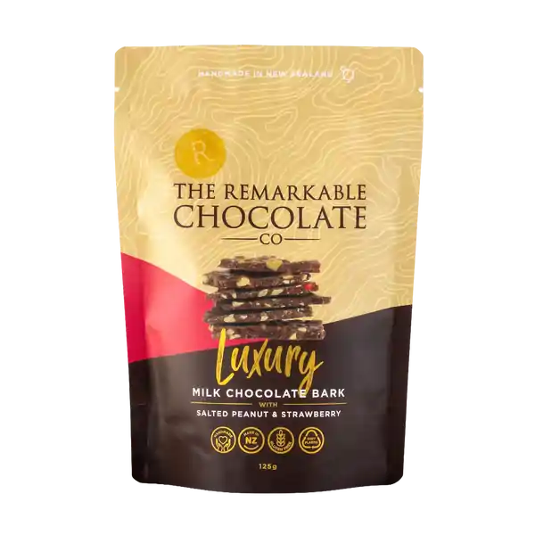 Remarkable Chocolate Bark - Salted Peanut & Strawberry  125g (12)