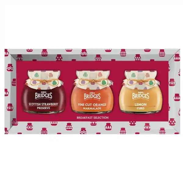 Mrs Bridges Triple Jar Gift Box Breakfast Selection (Grey) 750g (4)