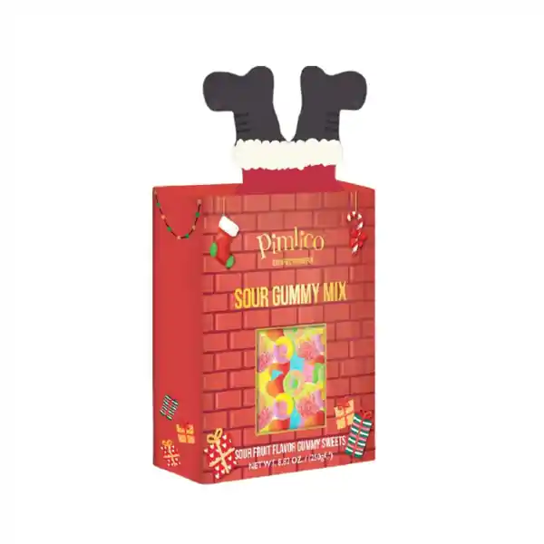 Pimlico Sour Gummy Mix Santa Chimney Box 250g (6)