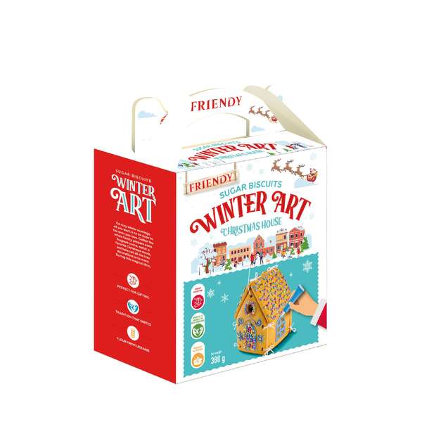 Friendy Sugar Biscuit Christmas House Kit 380g (12)