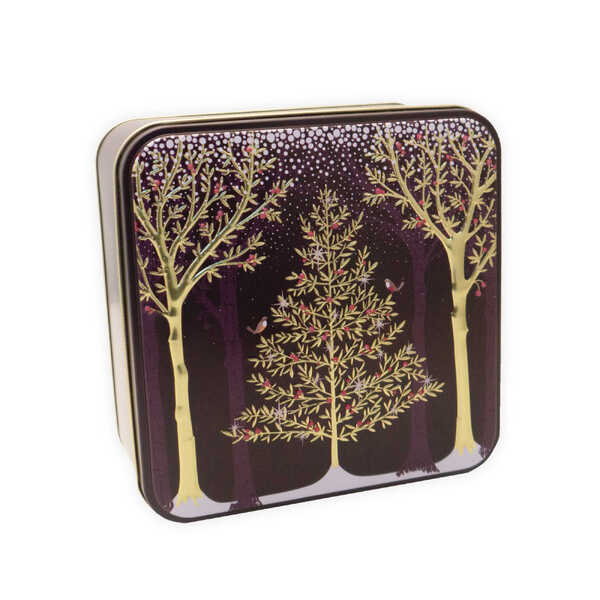 Grandma Wild's Embossed Golden Decorated Christmas Tin with Biscuits (155g)