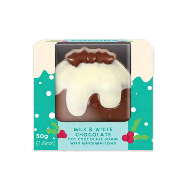 Cocoba Christmas Pudding Hot Chocolate Bombe 50g (12)