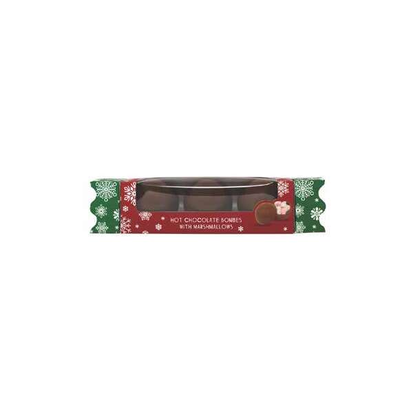 Cocoba Milk Hot Chocolate Bombes with Mini Marshmallows Christmas Cracker 150g (6)