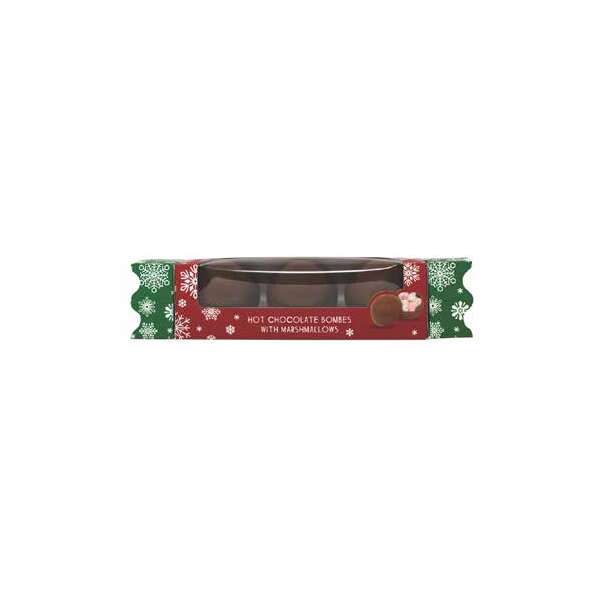 Cocoba Milk Hot Chocolate Bombes with Mini Marshmallows Christmas Cracker 150g (6)
