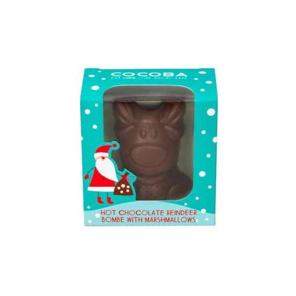 Cocoba Christmas Reindeer Hot Chocolate Bomb with Mini Marshmallows Single 50g (12)